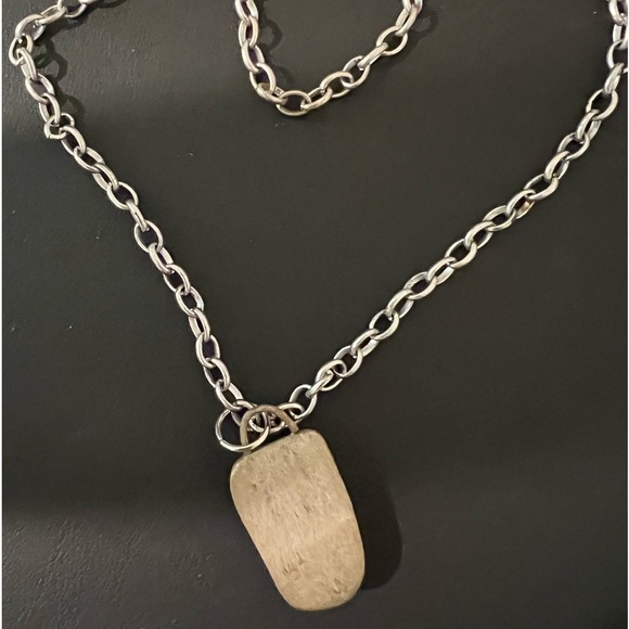 Turquoise Necklace On 18” Silver Chain - Picture 2 of 2